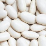 white beans on white background